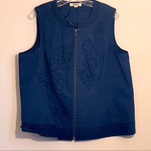Coldwater Creek Embroidered Denim Vest